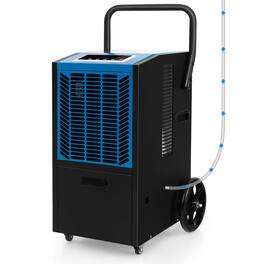 Costway - 163-Pint Commercial Dehumidifier with Pump & Drain Hose 4,500 Sq. ft Coverage Area - Blue + Black