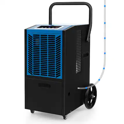 Front. Costway - Costway 163-Pint Commercial Dehumidifier with Pump & Drain Hose 4,500 Sq. ft Coverage Area - Blue + Black.