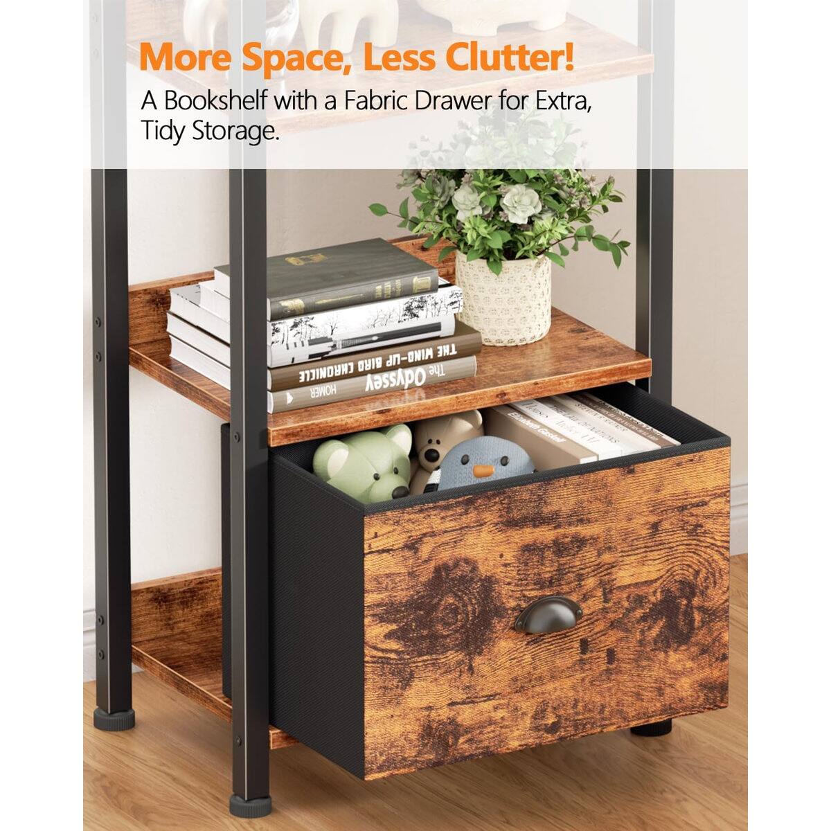 More Space, Less Clutter!  
A Bookshelf with a Fabric Drawer for Extra, Tidy Storage.  

INO- THE CHRONICLE BIRD  
The HOMER Odyssey