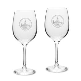 Jardine - Westfield State Owls 16oz. 2-Piece Traditional White Wine Glass Set - Multicolor
