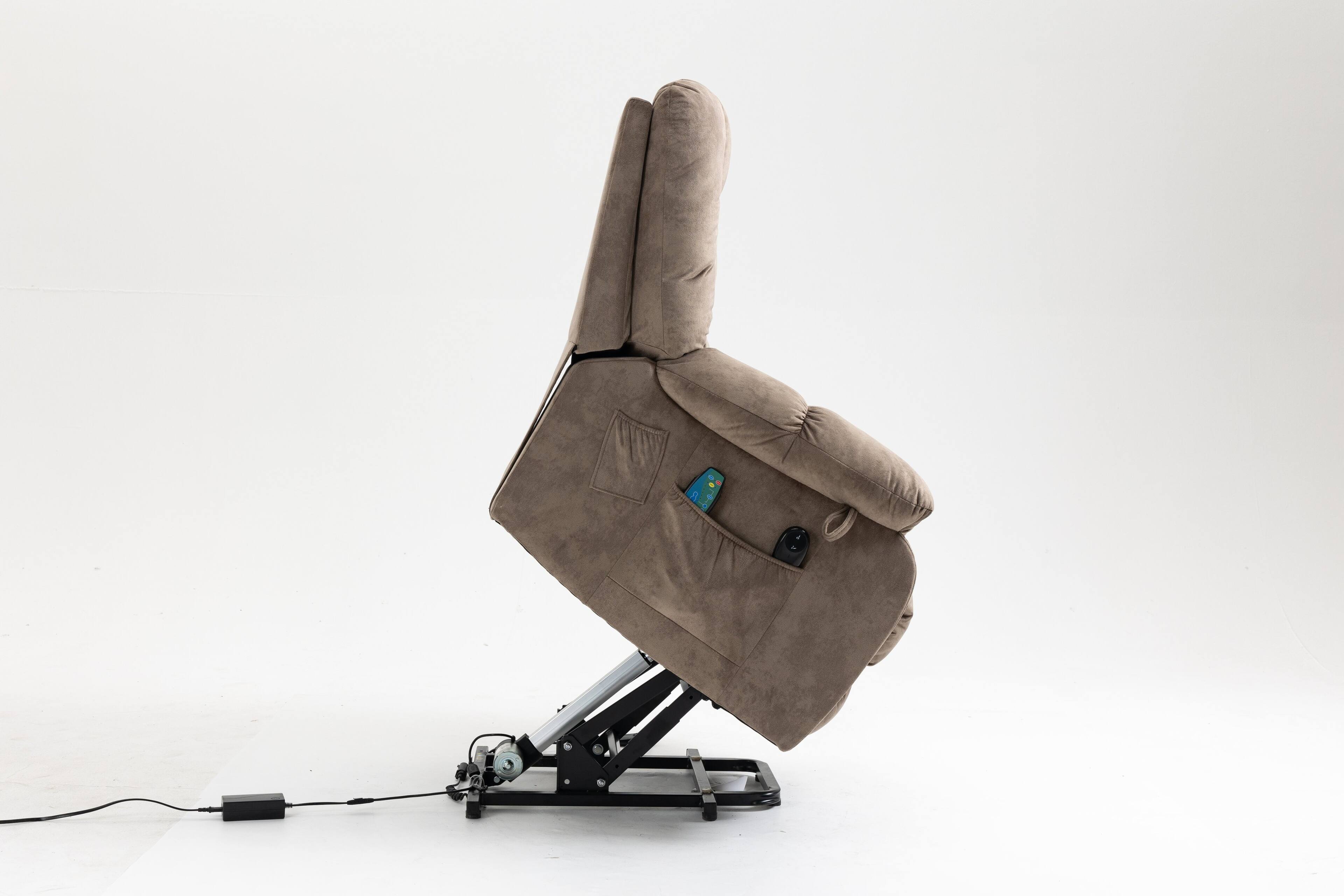 Left. TinyHomie - Recliners Lift Chair Relax Sofa Chair Livingroom Furniture Living Room Power Electric Reclining for Elderly - gray.