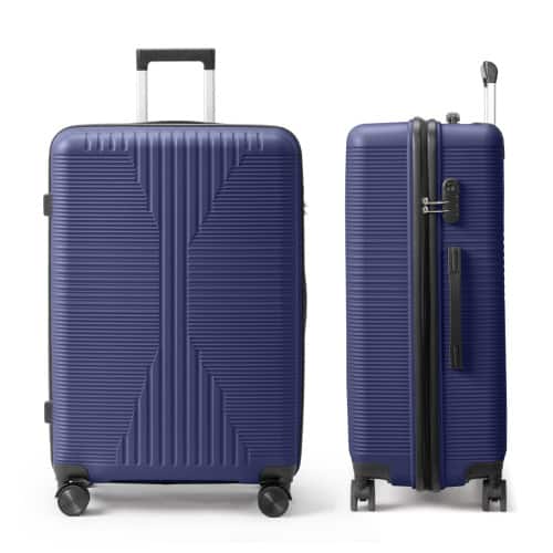 Winado - 28" Hardshell Carry On Luggage with Spinner Wheels Lightweight PP Hardside Small Suitcase with Built-in Lock - Navy Blue