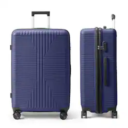Winado - 28" Hardshell Carry On Luggage with Spinner Wheels Lightweight PP Hardside Small Suitcase with Built-in Lock - Navy Blue