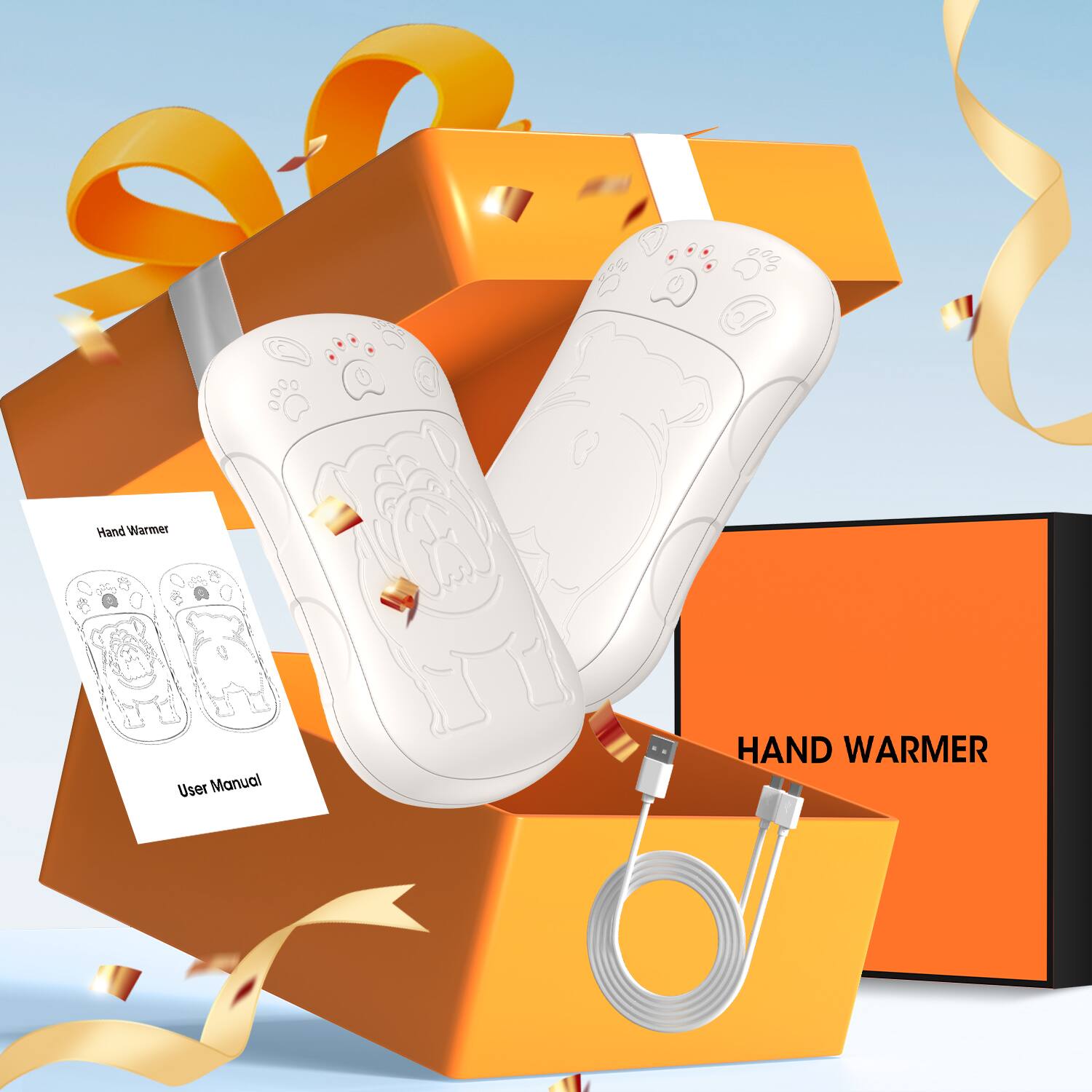 PRIMEPLUS 2 Pack Rechargeable Hand Warmer, 6000mAh Portable Reusable ...