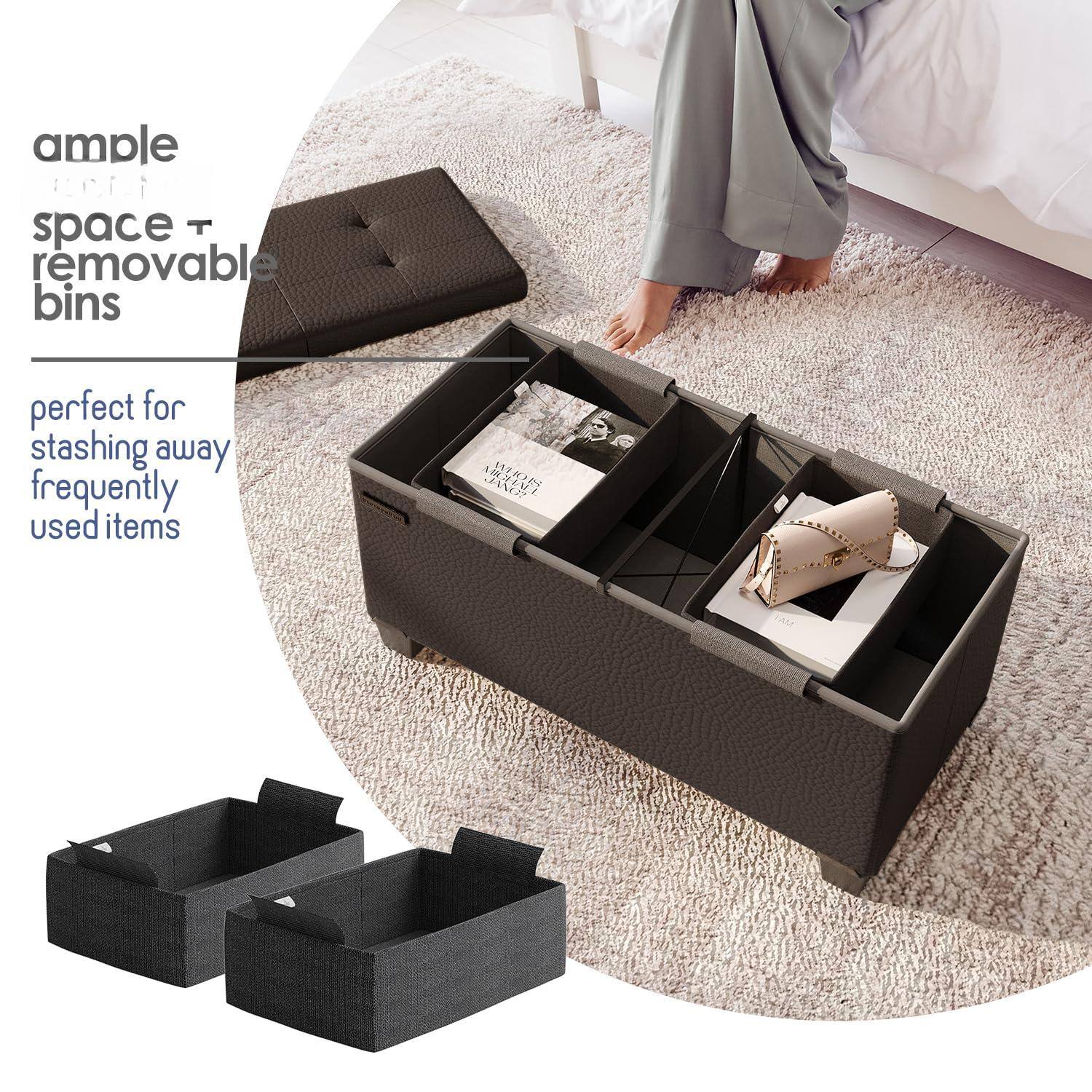 ample space + removable bins  
perfect for stashing away frequently used items