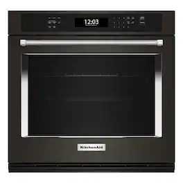 KitchenAid - 30" Built-In Single Electric Convection Wall Oven with Air Fry Mode - Black Stainless Steel