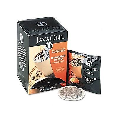 AVAON JAVA ONE  
1 x 14 SINGLE-COP PODS COFFEE BREAKFAST BLEND LIGHT ROAST UNIQUE EXPERIENCE COFFEE  
NET WT 124g  
JAVA ONE COFFEEPOD CUP POD 8 BREAKFAST BLEND
