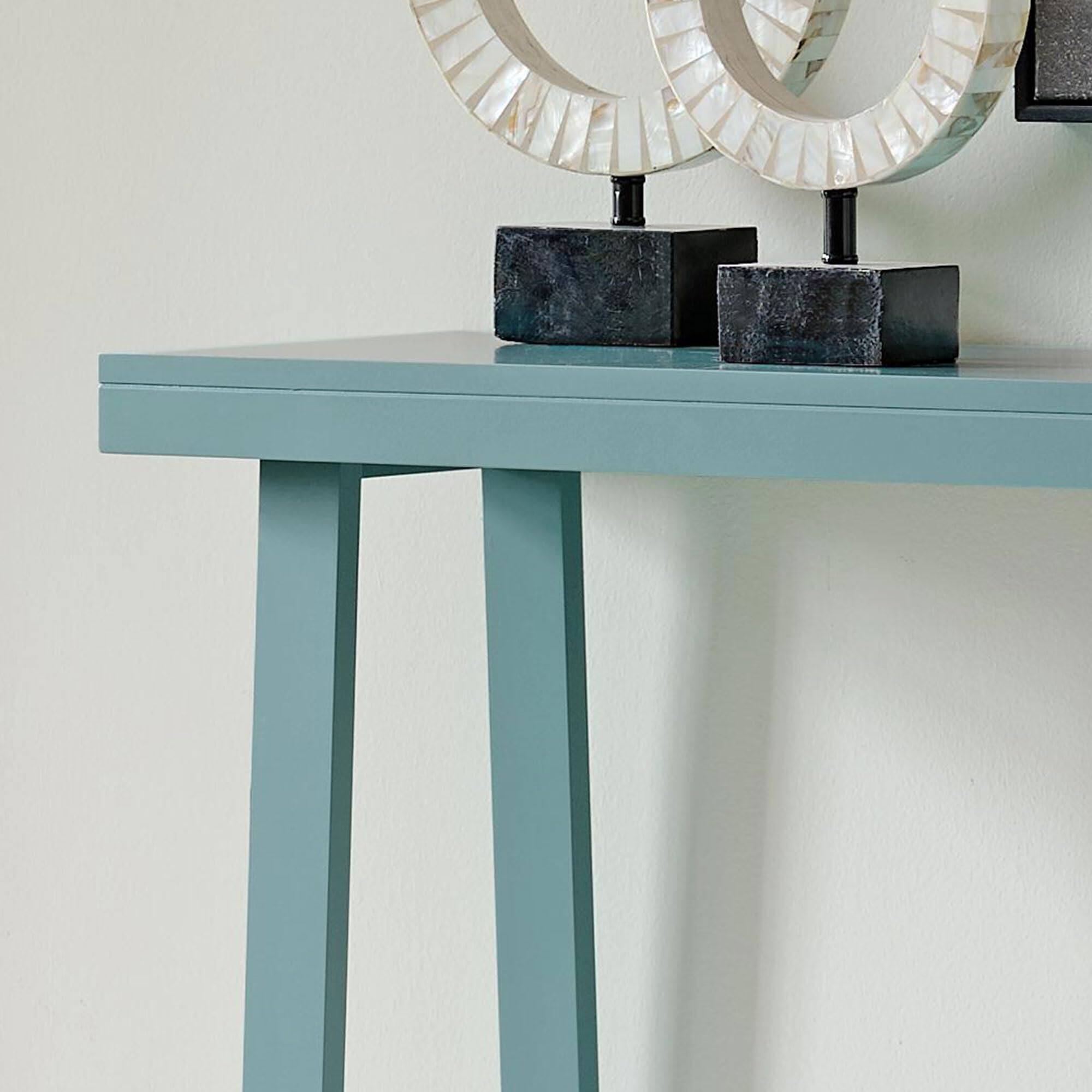 Back. Kings Brand Furniture - Kings Brand Furniture Emma Narrow Console Table with Lower Shelf - Turquoise/Aqua 441.