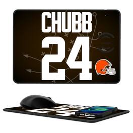 Keyscaper - Nick Chubb Cleveland Browns Wireless Charger and Mouse Pad - Black