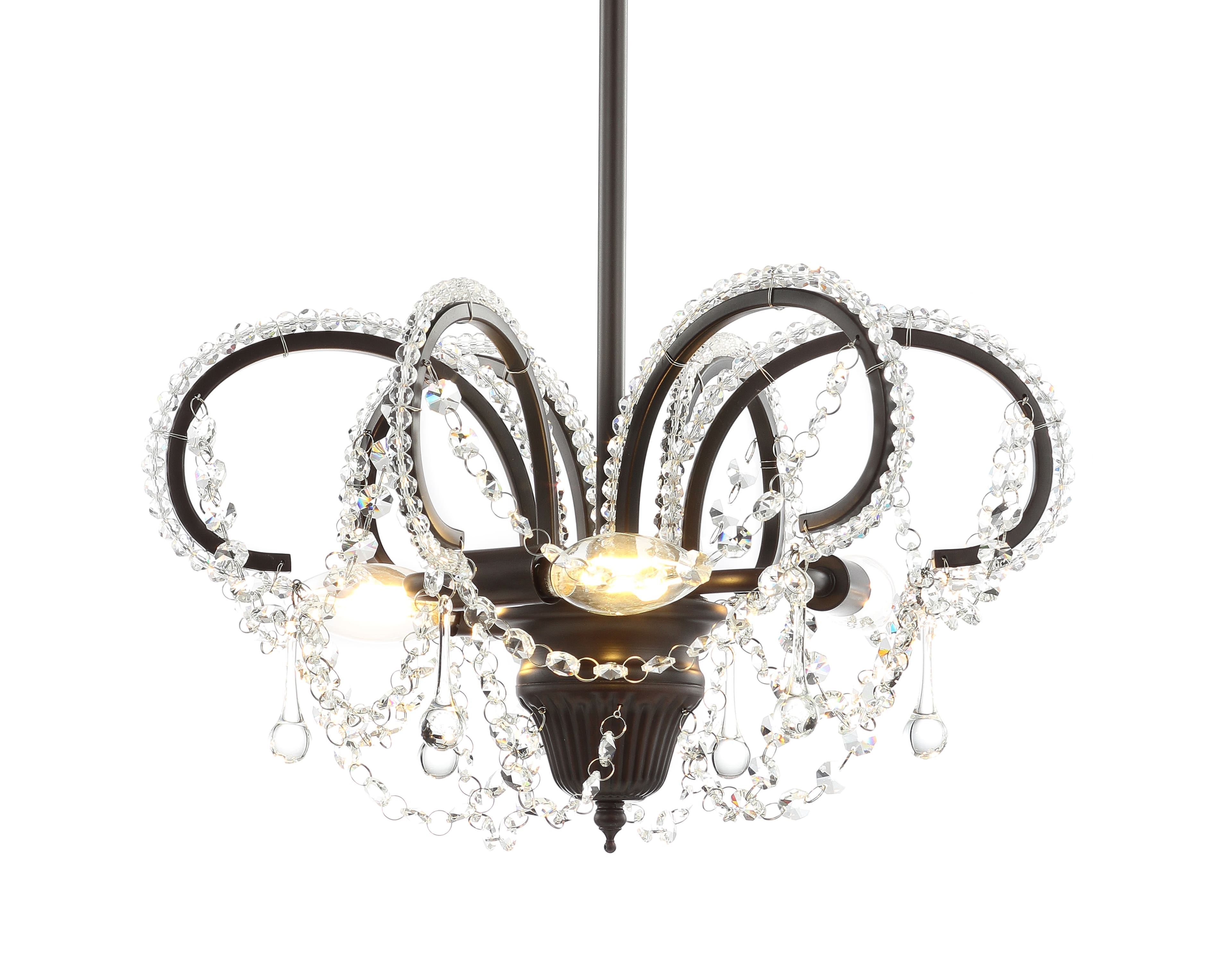 "Jonathan Y - Caroline 16"" Metal/Crystal LED Adjustable Chandelier, Oil Rubbed Bronze - Oil-Rubbed Bronze" price history on PriceWatchPro