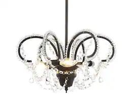 Jonathan Y - Caroline 16" Metal/Crystal LED Adjustable Chandelier, Oil Rubbed Bronze - Oil-Rubbed Bronze