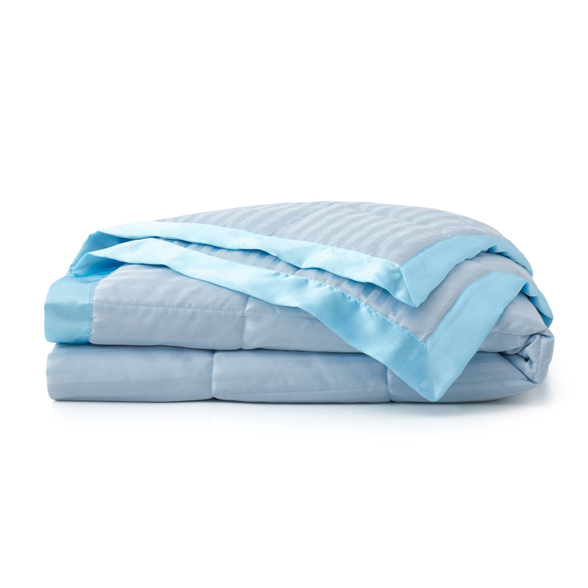 Back. Nest - Peace Nest Hotel Quality Luxury All Season Jacquard Soft Bed Blanket with Satin Trim Cozy and Warm - Blue.