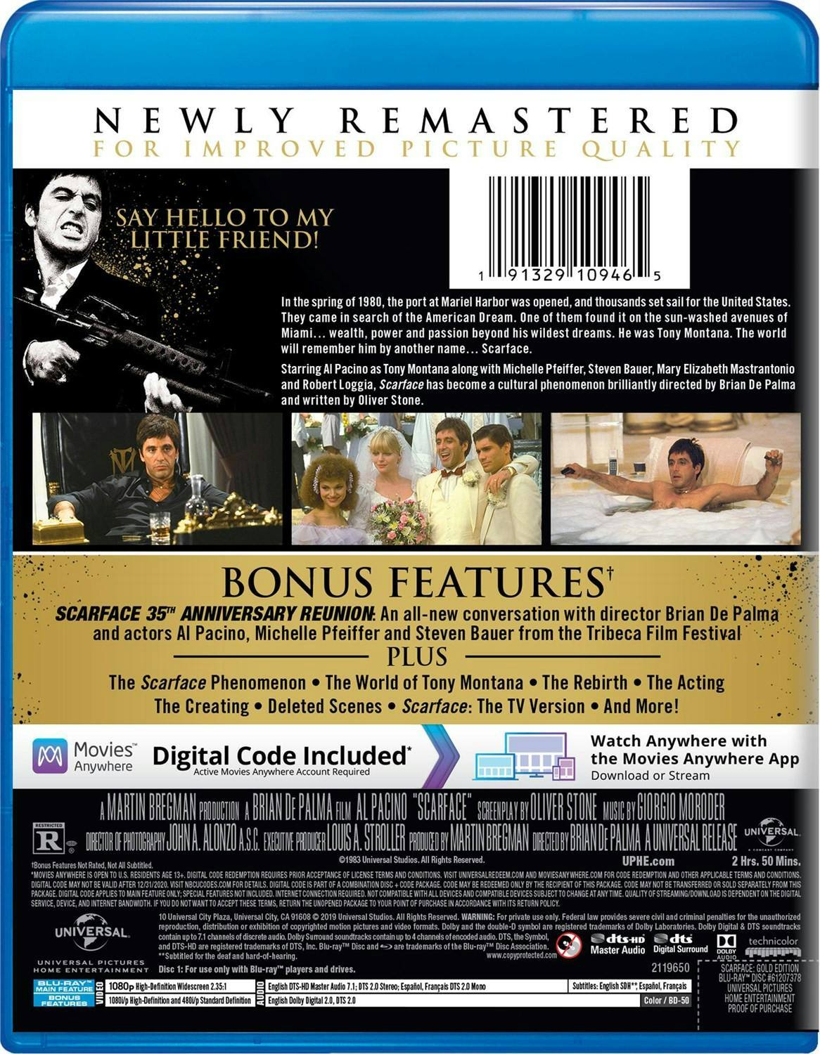 Back. Scarface (1983) (Gold Edition) [Blu-ray].