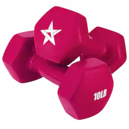 Yes4All - 10lb Vinyl Hexagon Dumbbell, Set of 2 Hand Weights for Strength Training - Pink