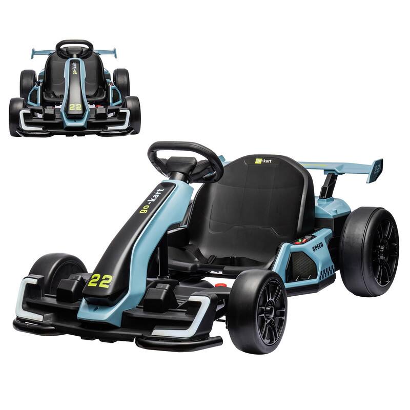 Jojoka - 24V Electric Go Kart for Kids，Powerful Drift Kart with Adjustable Seat