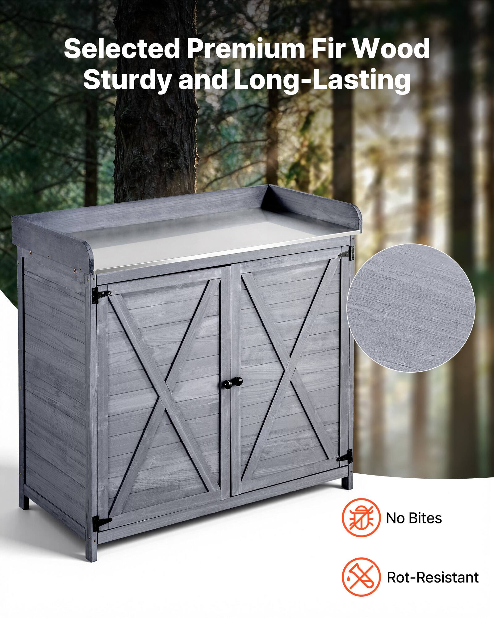 Selected Premium Fir Wood  
Sturdy and Long-Lasting  
No Bites  
Rot-Resistant