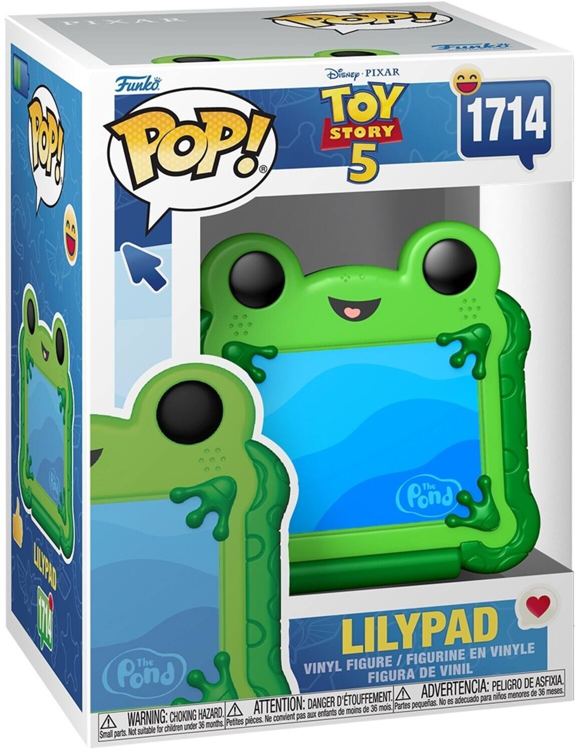 PXAR OP Fli Disney PIXAR Funko POP! TOY STORY 5 A The Pond LILYPAD VINYL FIGURE / FIGURINE EN VINYLE FIGURA DE VINIL. ADVERTENCIA: PELIGRO DE ASFIXIA. ATTENTION: DANGER D'ÉTOUFFEMENT. WARNING: CHOKING HAZARD. Small parts. Not suitable for children under 36 months. Petites pièces. Ne convient pas aux enfants de moins de 36 mois.
