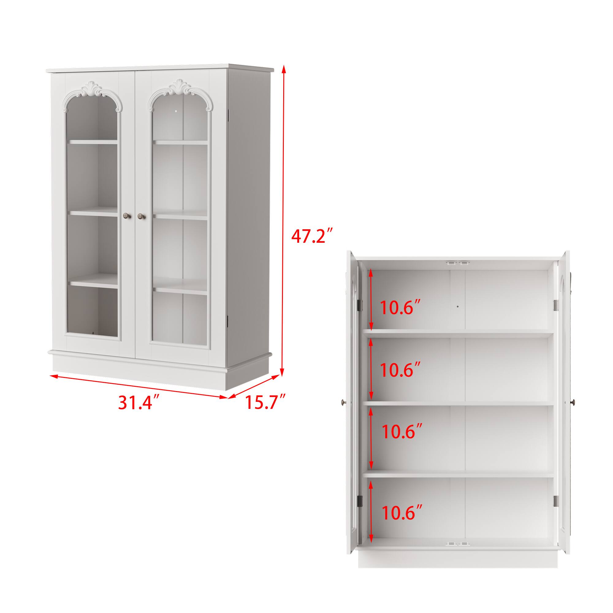 47.2", 31.4", 15.7", 10.6", 10.6", 10.6", 10.6"