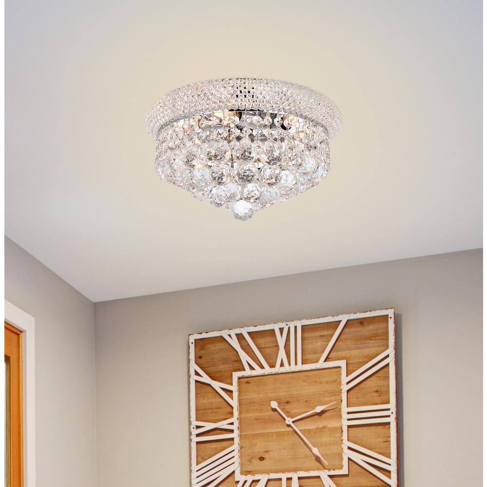 Left. Elegant Lighting - Primo 6 light Chrome Flush Mount Clear Royal Cut Crystal - Chrome.