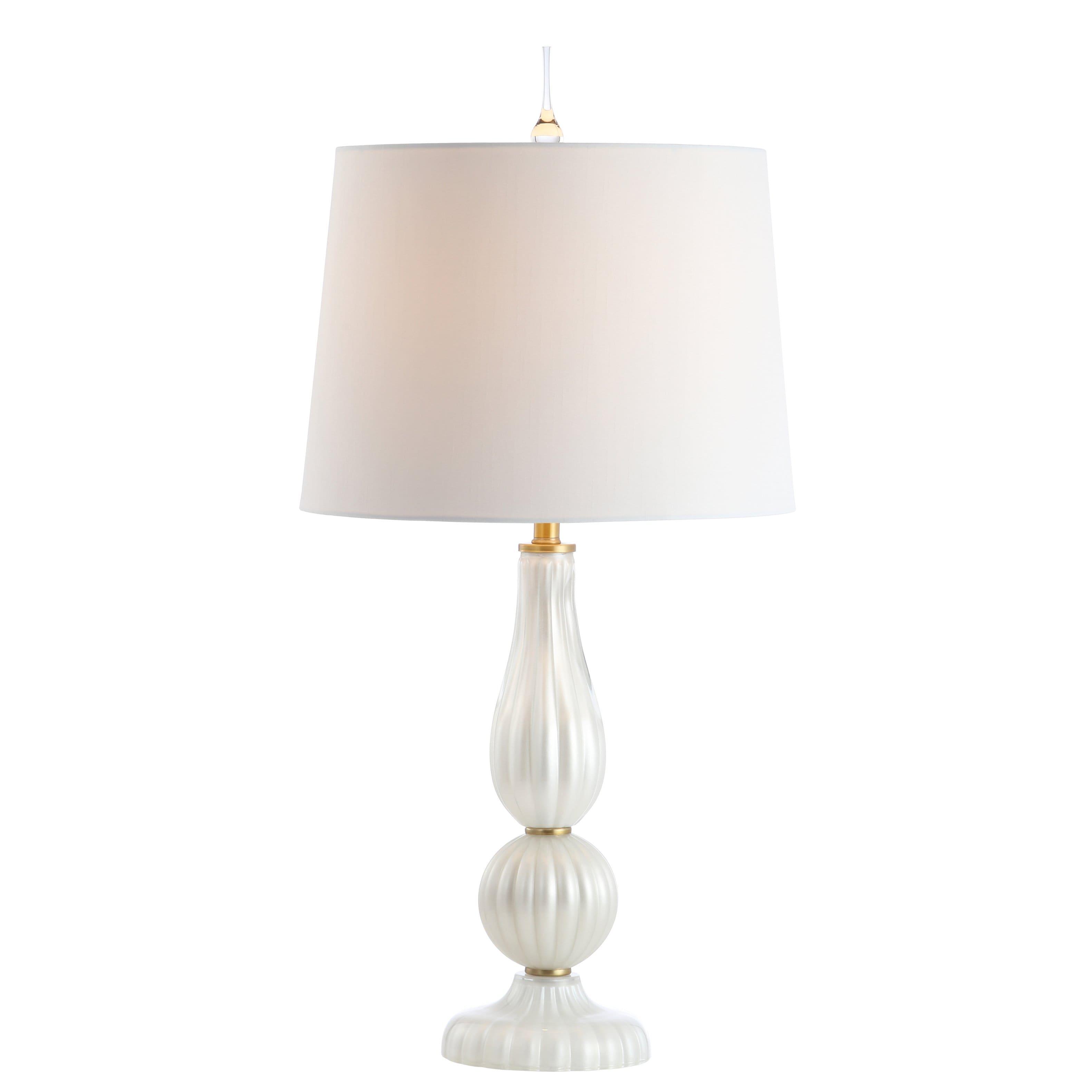 Jonathan Y - Maddie 28" Glass/Metal LED Table Lamp - White Pearl