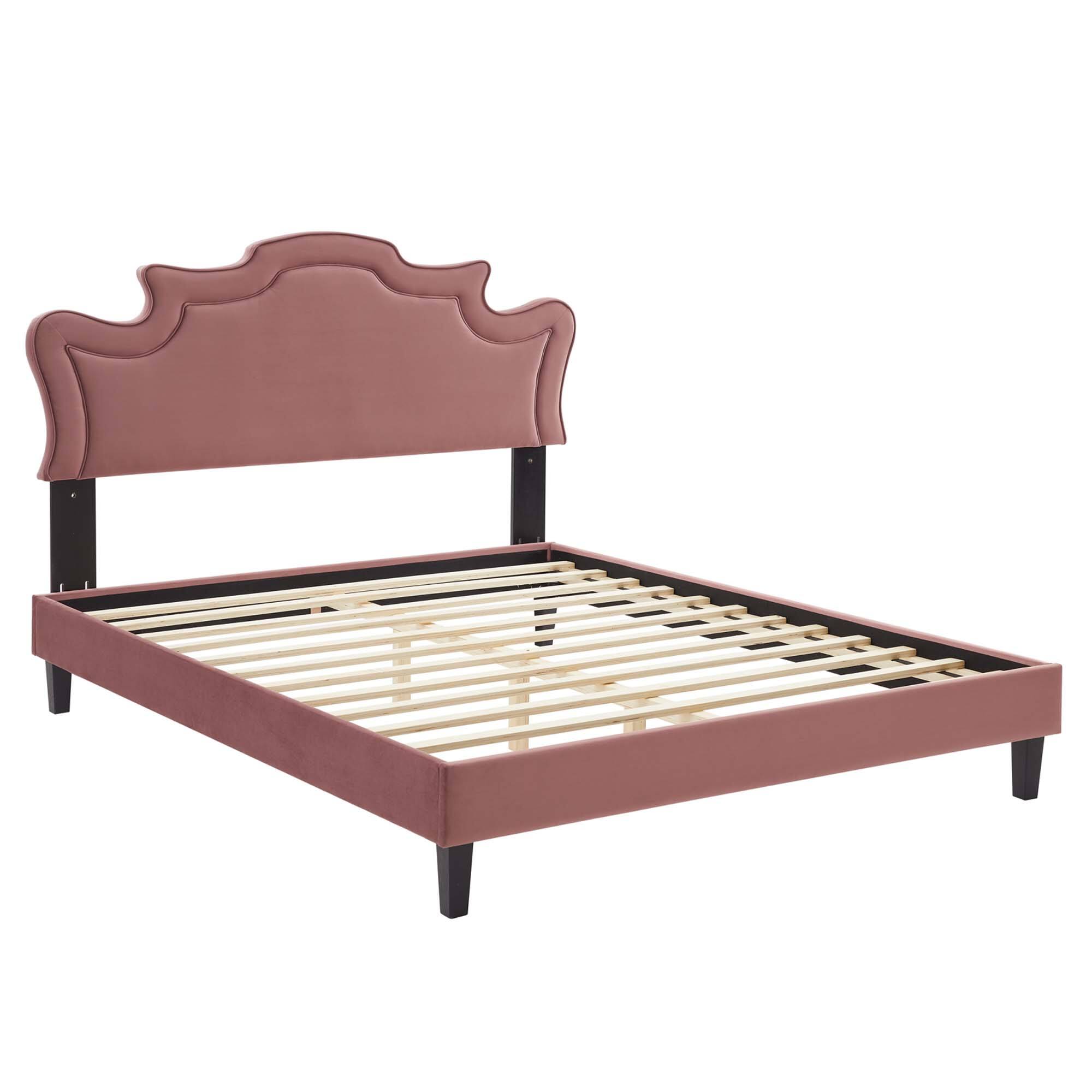 Back. Modway - Soleil Performance Velvet King Bed - White.