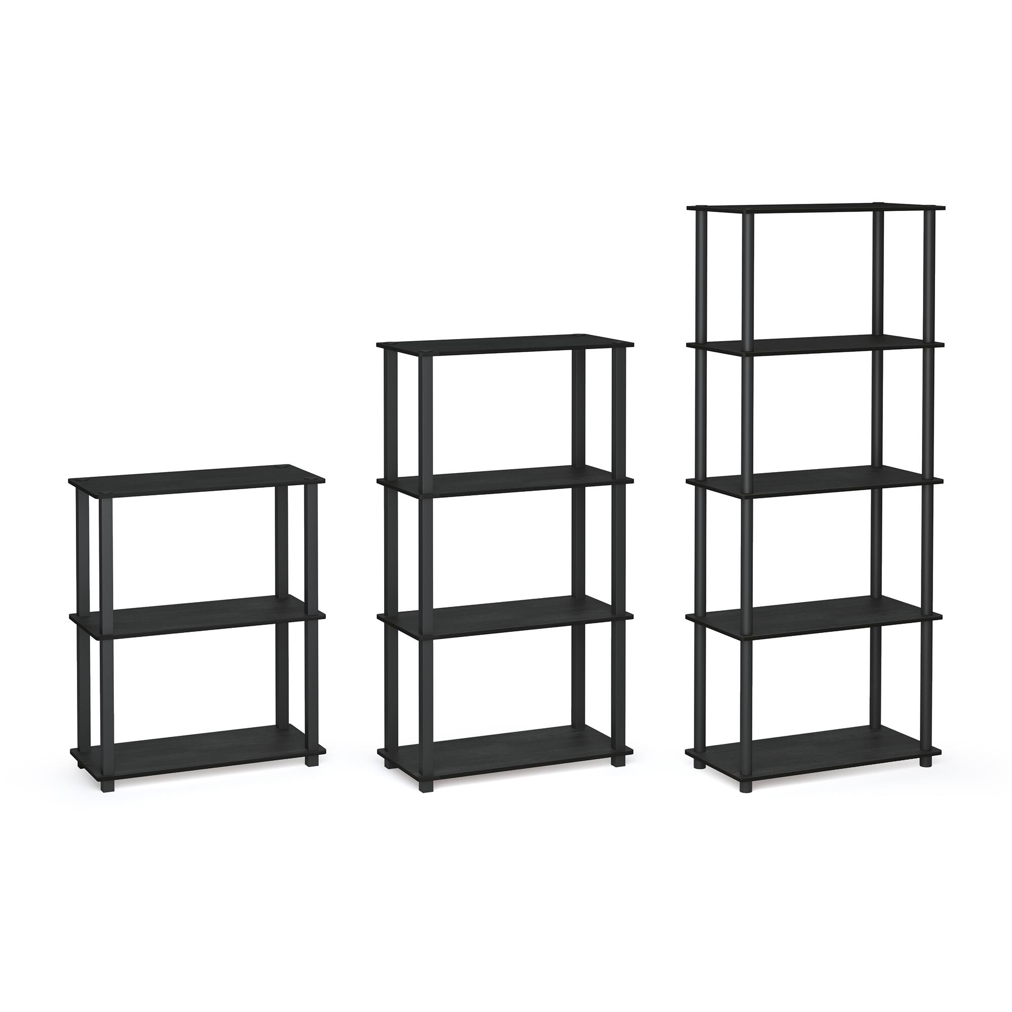 Alt View 5. HOMLUX - 5-Tier 57.4" Open Shelf Bookcase Compact Storage Bookshelf for Living Room Bedroom Office Black - Black.