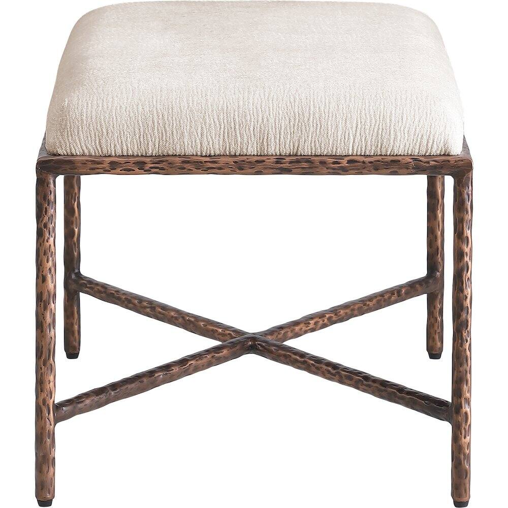 Alt View 3. Meridian Furniture - Valley Beige Chenille Fabric Bench - Beige.