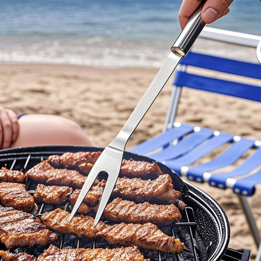 Alt View 2. COWIN - BBQ Grill Tools Set Stainless Steel with Case 9 Pcs - silver.