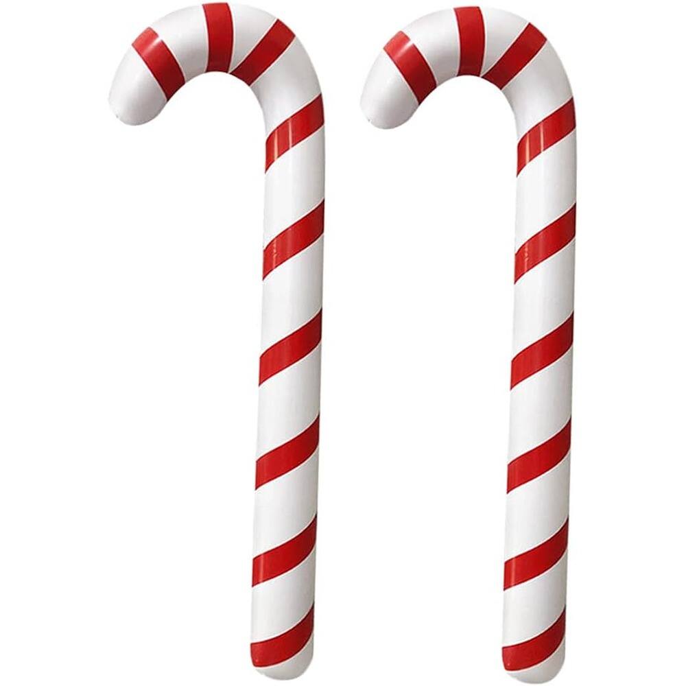 Left. PARKER SLATER - 2-Pack Inflatable Candy Canes – Large Outdoor Christmas Decorations - Red,white.