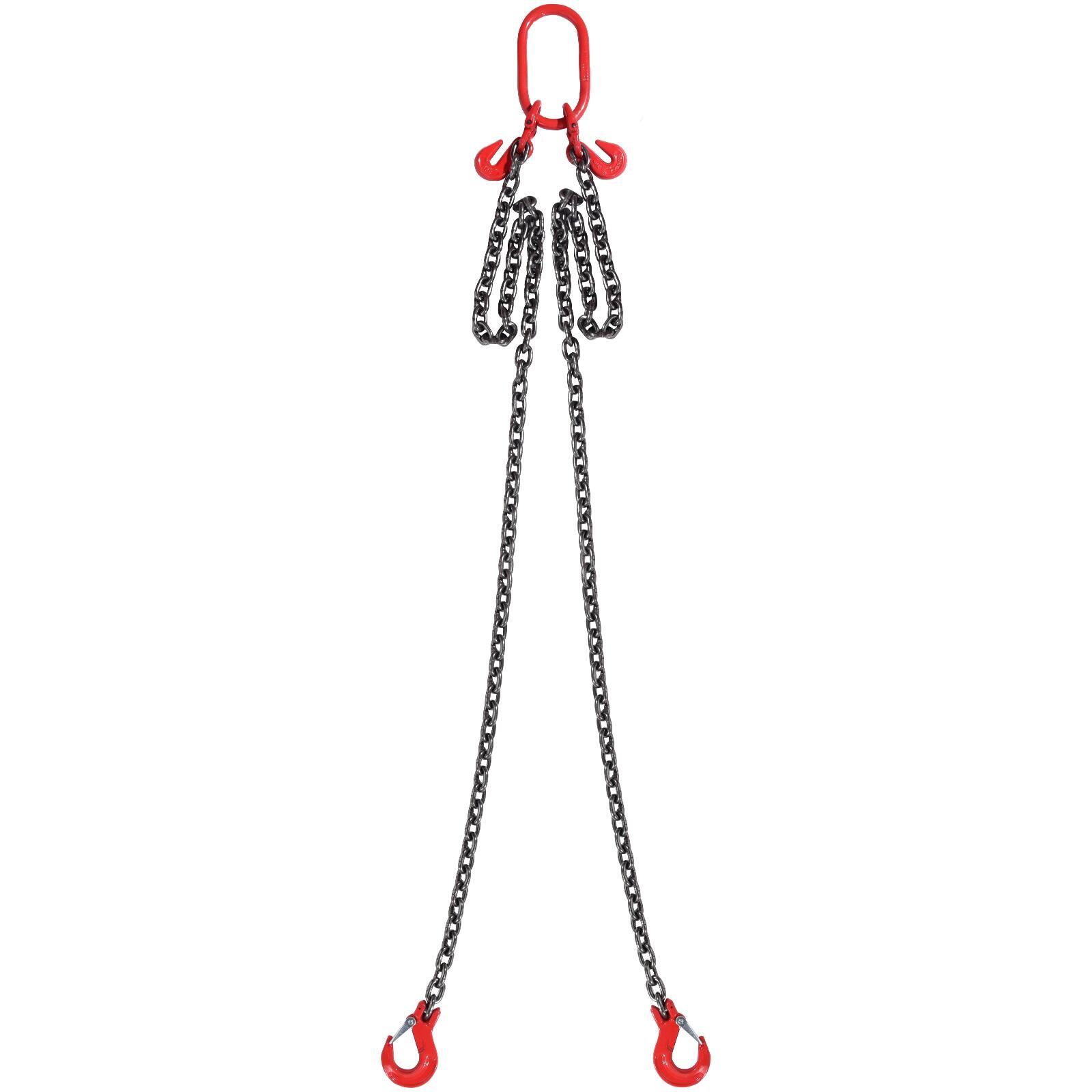 Alt View 5. VEVOR - Chain Sling, 5/16 inch x 6 ft Lifting Chains with Hooks, G80 Engine Chain Hoist Lifts - Black + Red.