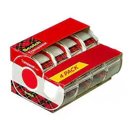 Scotch - Transparent Clear Tape Refill, 0.75" x 23.6 yds., 1" Core, Clear, 4 Rolls/Pack (4184)