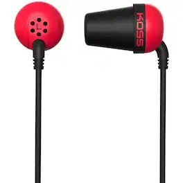 Koss - Plug Earphone - Stereo - Mini-phone (3.5mm) - Wired - 16 Ohm - 20 Hz to 20 kHz - Earbud - Binaural - In-ear - 3.94 - Red
