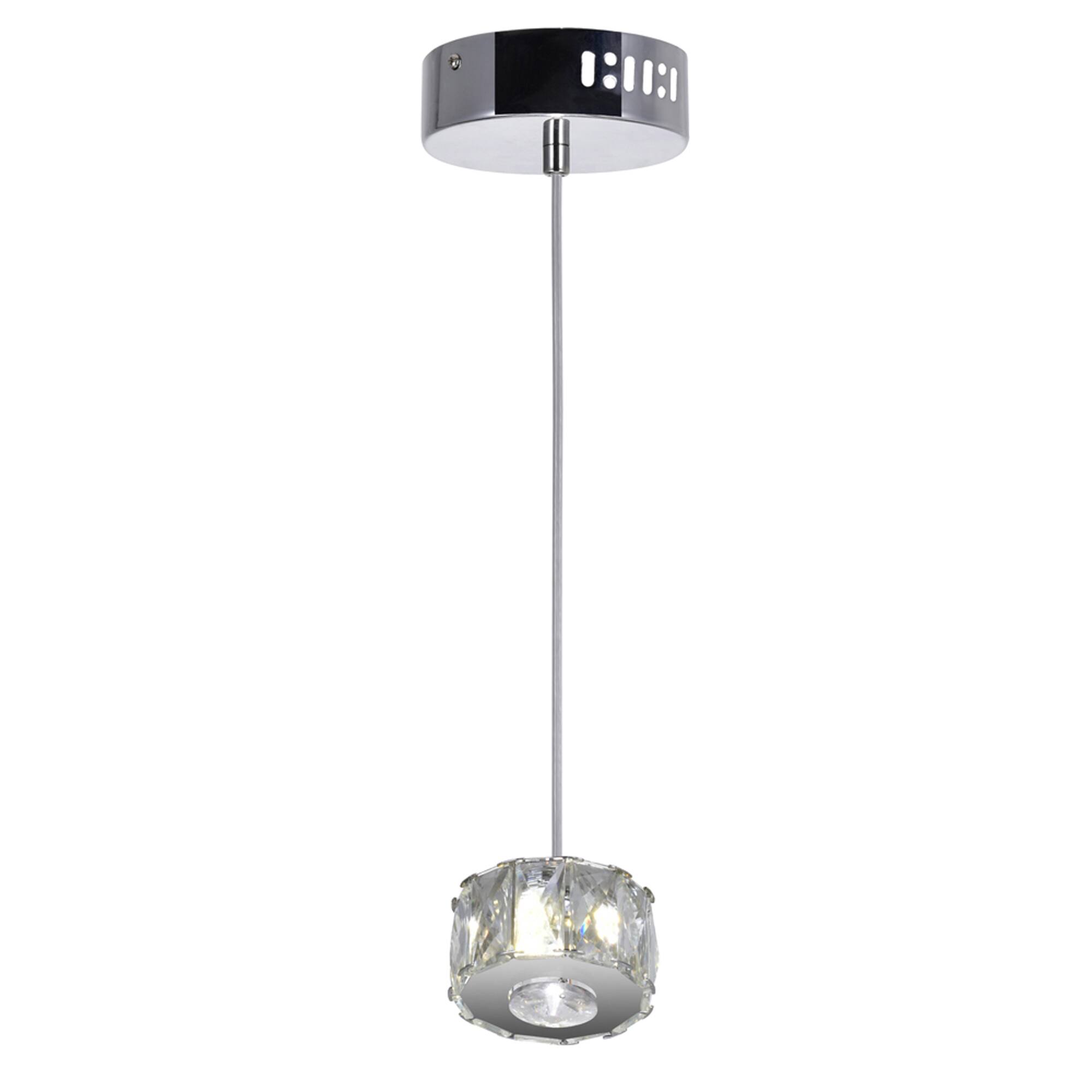 Back. CWI Lighting - Milan LED Mini Pendant With Chrome Finish - Chrome.