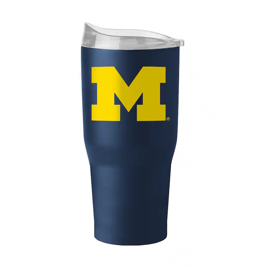 Logo Brands Michigan Wolverines 30oz Flipside Powder Coat Tumbler logo-brands-michigan-wolverines-30oz-flipside-powder-coat-tumbler
