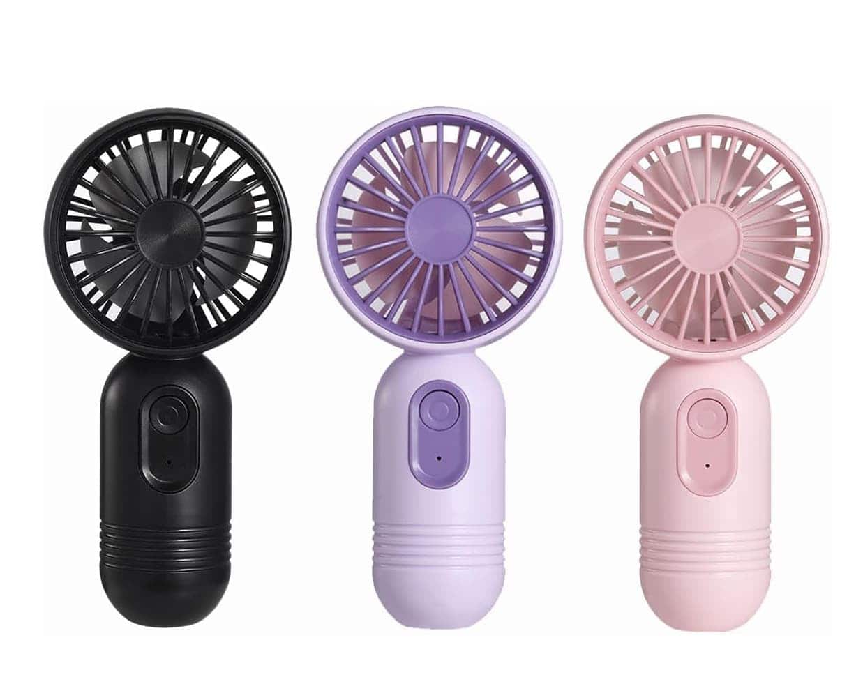 FINEAK - 3-Pack Mini Portable Handheld Fan, USB Rechargeable 3-Speed Lightweight Personal Fan