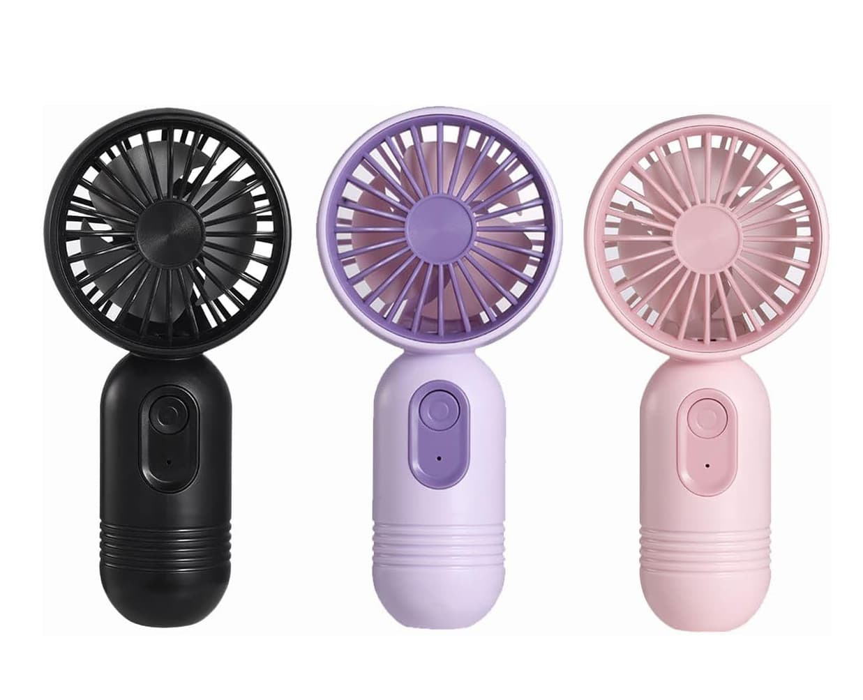 Front. FINEAK - 3-Pack Mini Portable Handheld Fan, USB Rechargeable 3-Speed Lightweight Personal Fan.