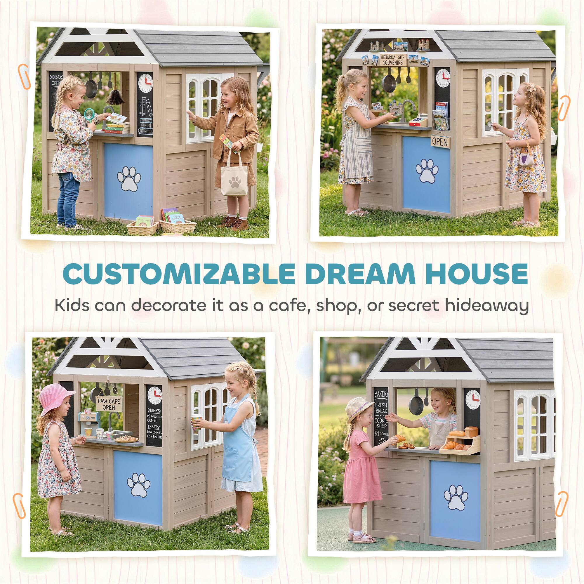 CUSTOMIZABLE DREAM HOUSE  
Kids can decorate it as a cafe, shop, or secret hideaway