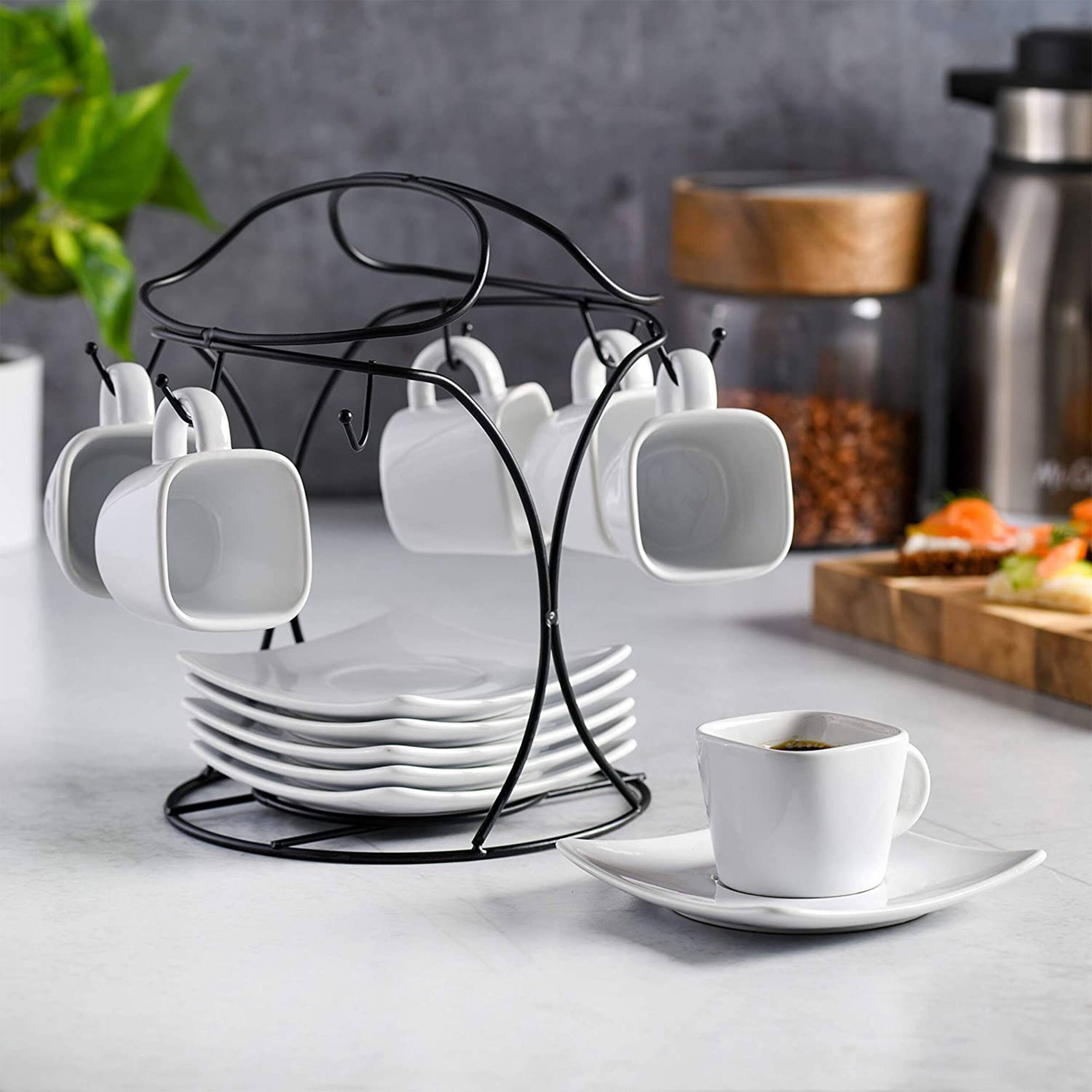Alt View 5. Gibson - Gibson Elite Gracious Dining 12 Piece 3.25 Ounce Ceramic Espresso Cup and Saucer Set in White - White.