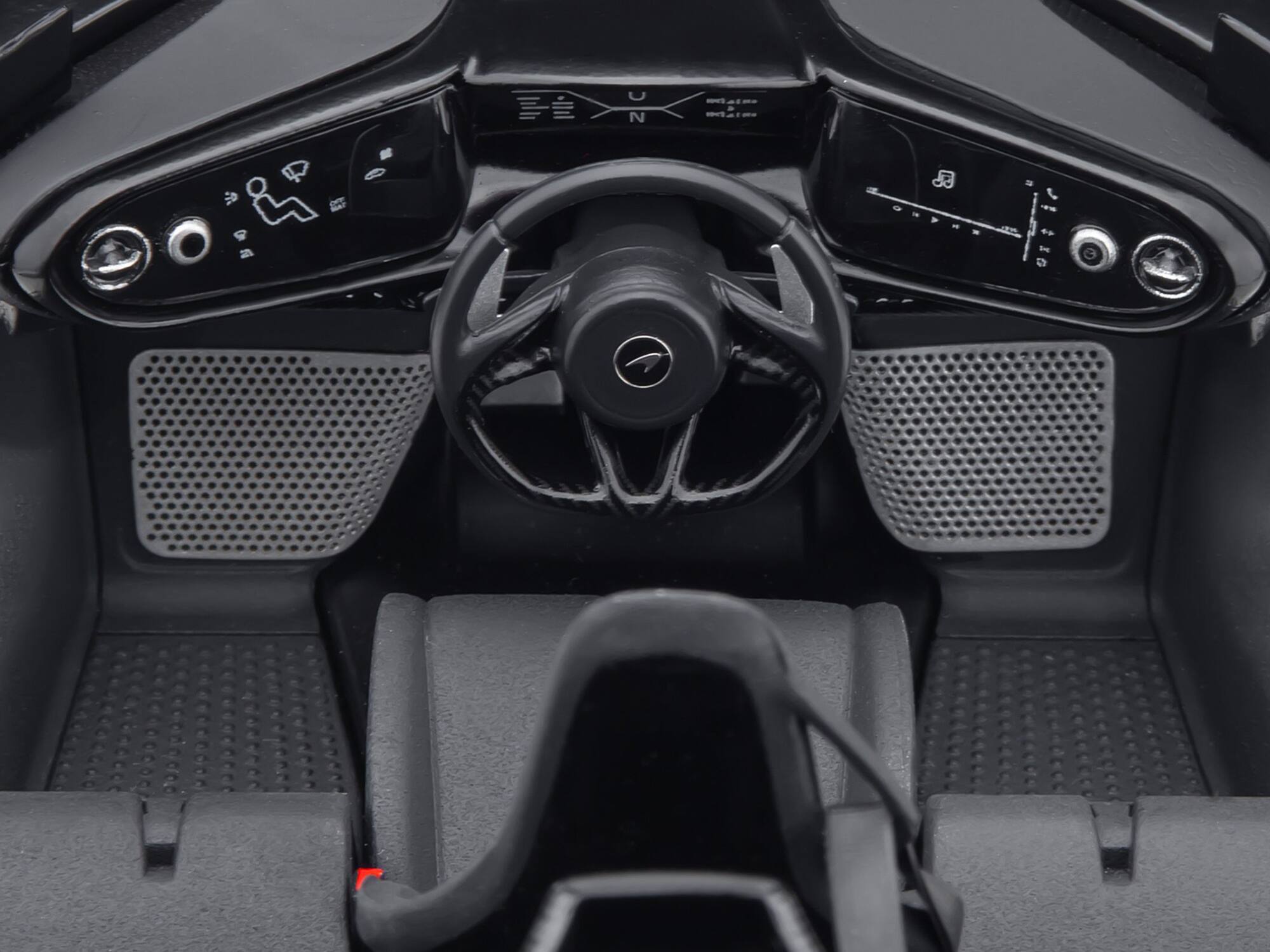 Back. Autoart - McLaren Speedtail Volcano Red Metallic with Black Top and Suitcase Accessories 1/18 Model Car by Autoart - Volcano Red Metallic With Black.