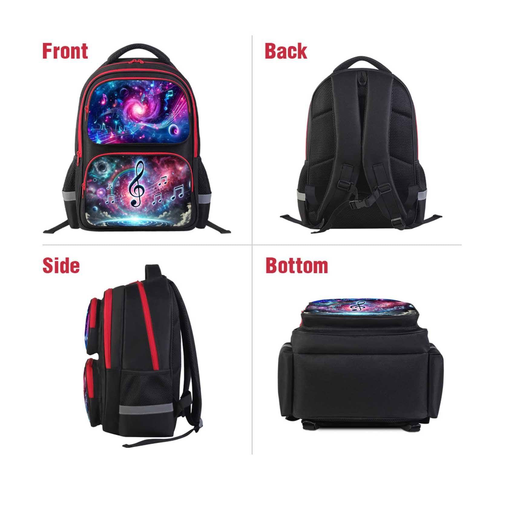 Cozy Serene Music Note Backpack For And School Bookbag Adjustable Strap ...