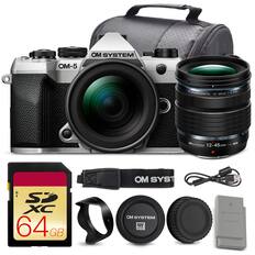 OM SYSTEM OM-5 M.ZUIKO DIGITAL 12-45mm 1:4 12-45mm OM SYSTEM 64 GB SDXC 1 OM SYSTEM LION BATTERY