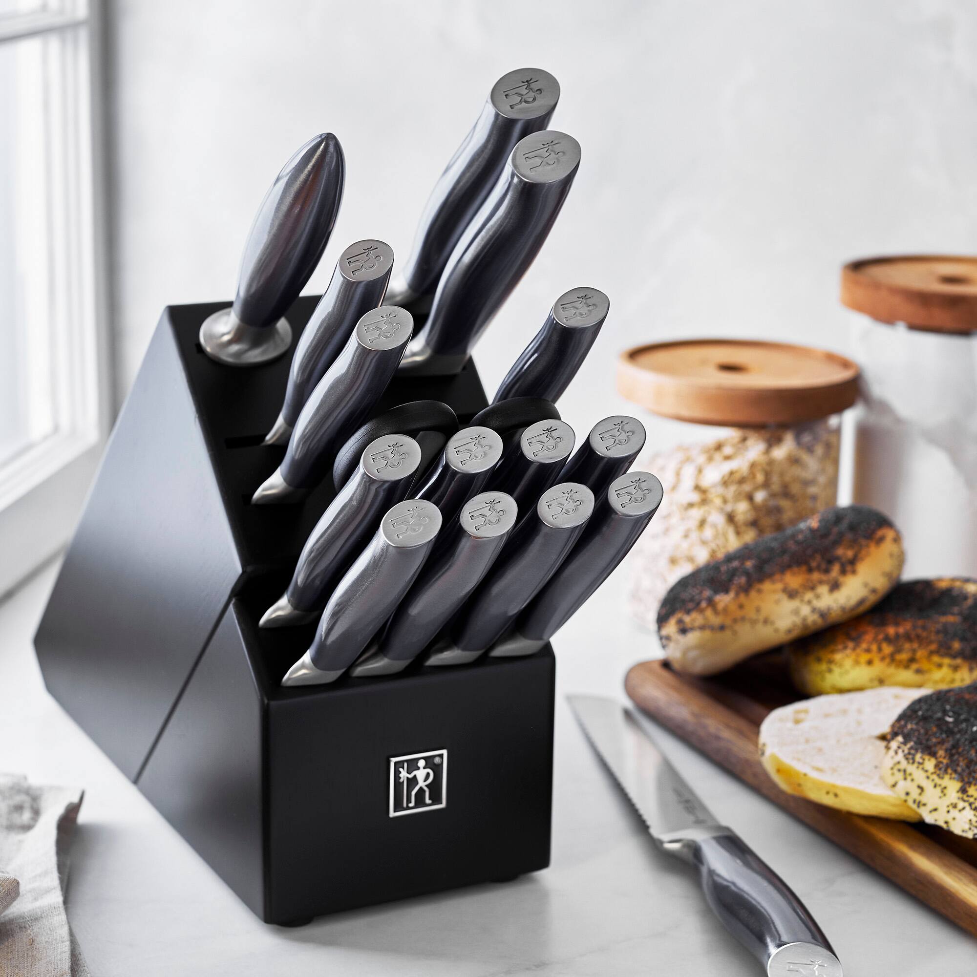 Alt View 1. Henckels - HENCKELS Graphite 17-pc Knife Block Set - Stainless Steel.