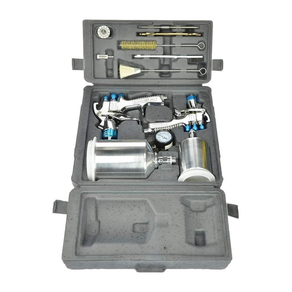 Devilbiss - StartingLine HVLP Gravity Spray Gun Kit, 600 Cubic Centimeters Tank - Silver