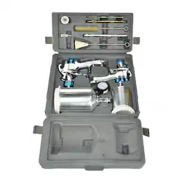 Devilbiss - StartingLine HVLP Gravity Spray Gun Kit, 600 Cubic Centimeters Tank - Silver