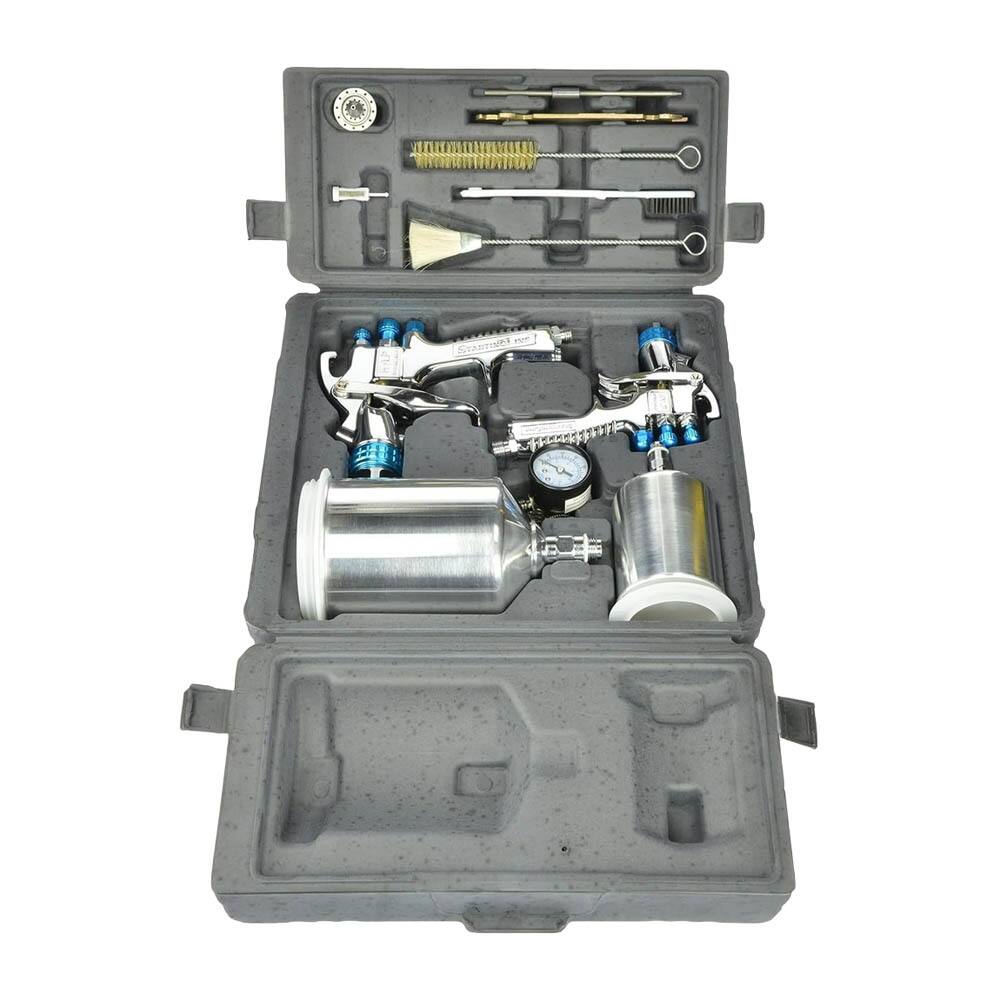 Front. Devilbiss - DeVilbiss StartingLine HVLP Gravity Spray Gun Kit, 600 Cubic Centimeters Tank - Silver.