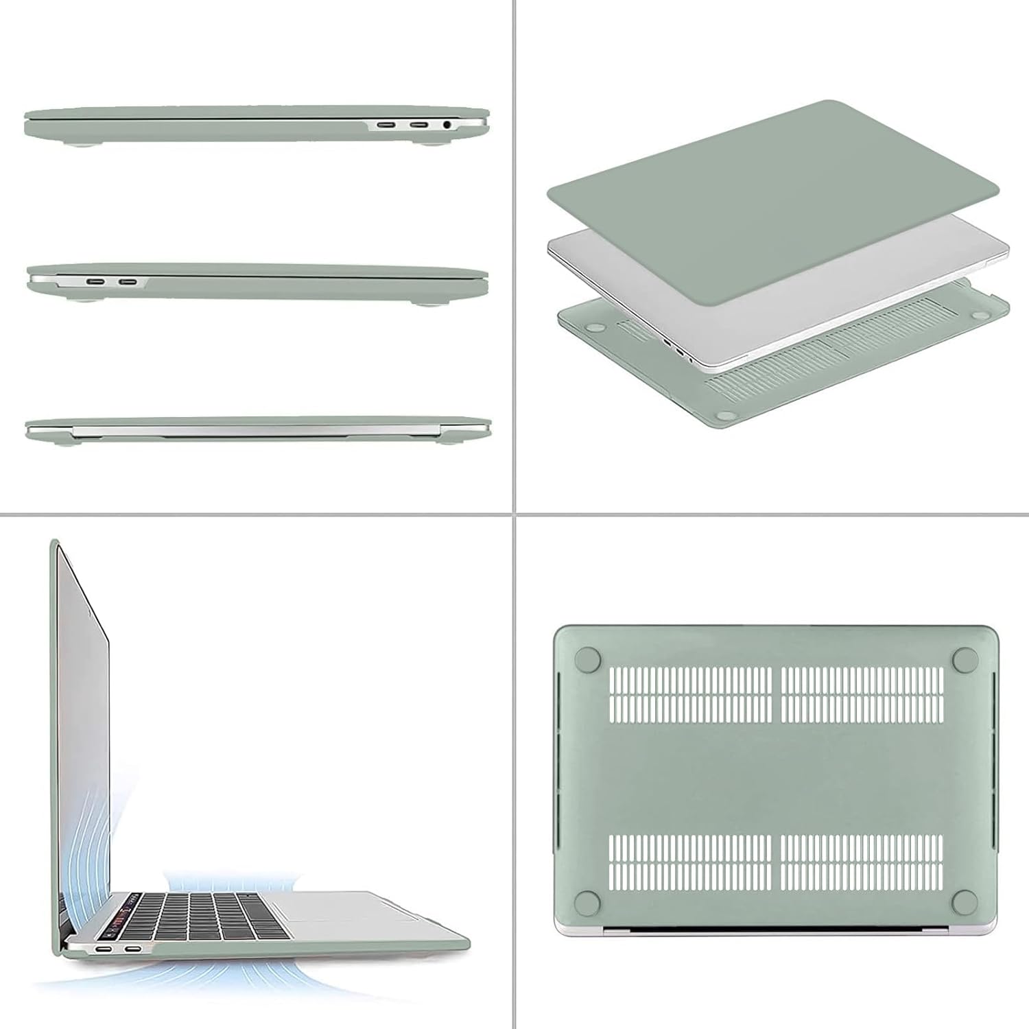 Alt View 1. mosiso - Hard Shell Case for 13-inch MacBook Pro 2016-2026 A2338 A2289 A2251 A2159 A1989 A1706 A1708 - Antique Green.