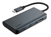Belkin - USB-C Hub 4-in-1 Multi-Port Laptop Dock with 4K HDMI, Adapter with 100W Power Delivery - for Mac, PC, and More - Dark Gray