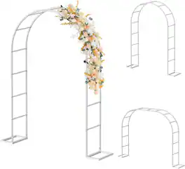 Oumilen - Garden Arch Trellis, Metal Garden Arbor with Base