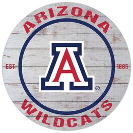 Jardine - Arizona Wildcats 20'' x 20'' Indoor/Outdoor Weathered Circle Sign - White