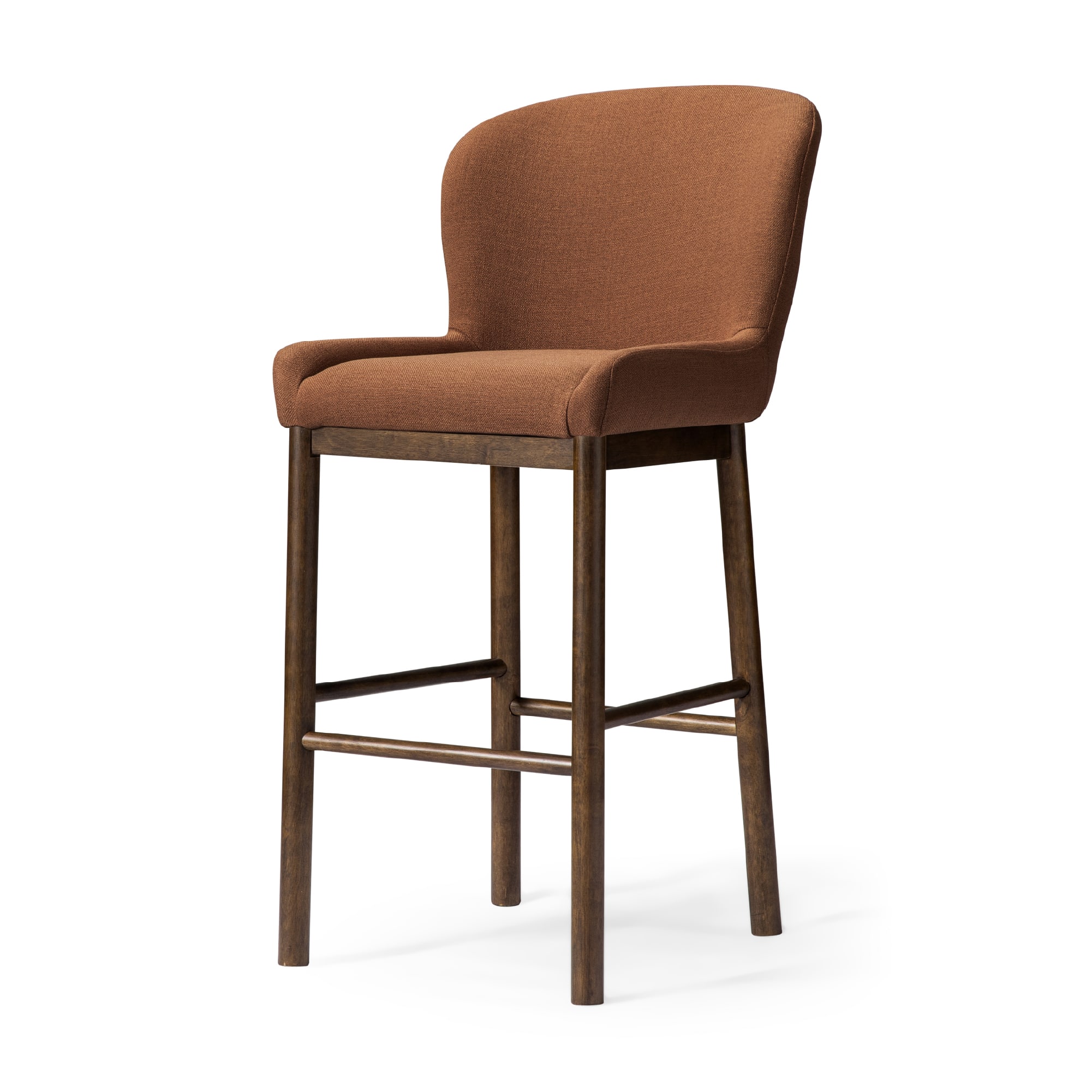 Maven Lane - 31" Gia Bar Stool Finish With Fabric Upholstery - Aged Brown